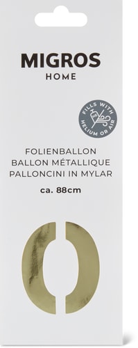 Foil Balloon Number 0 Gold (Art: ZAHL 0)