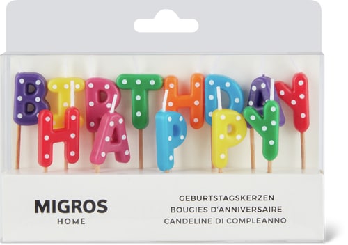 Birthday Candle Happy Birthday Block, Multicoloured