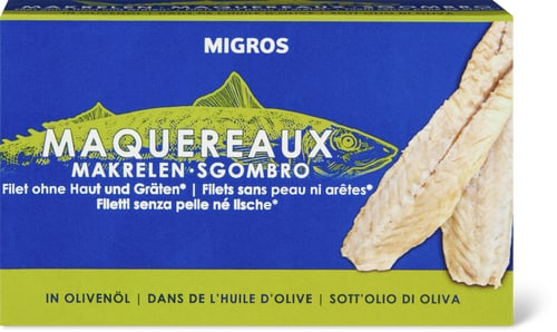 Mackerel fillets skinless and boneless, in olive oil