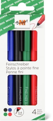 Fineliner 4 mm, Assorted