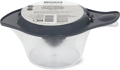 Citrus Juicer Grey, Transparent, 18.2 x 11.9 x 7.8 cm