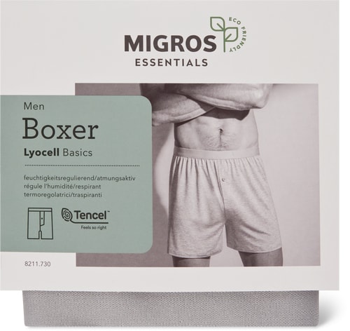 Essentials Men’s Boxer Lyocell Basics (Farbe: grey, Grösse: XL)