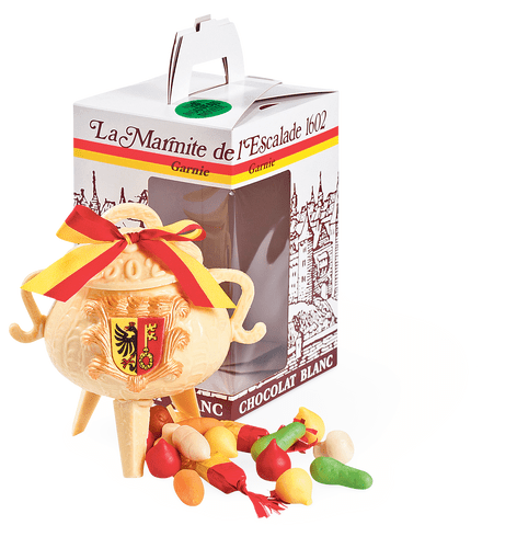 Marmite de l'Escalade Cioccolato bianco, con ripieno