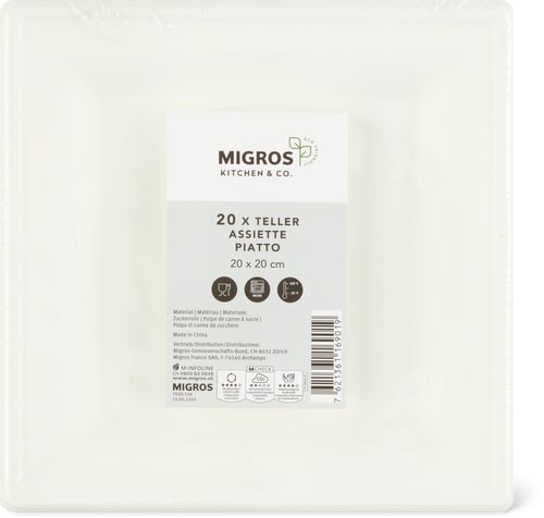 Plate Sugar Cane, 20 x 20 cm