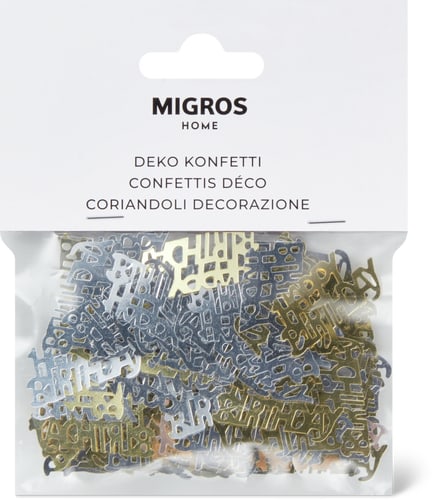 Confetti Happy Birthday Gold Silver Mix