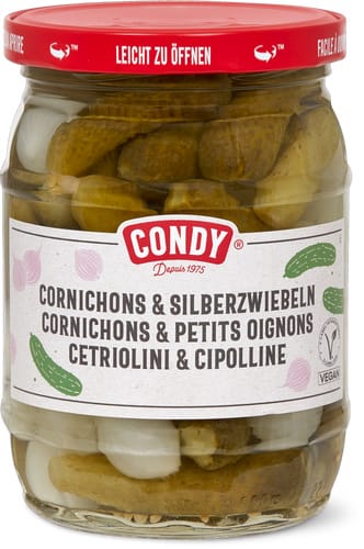 Cornichons and silverskin onions
