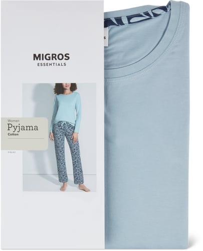 Lady's Pyjama Bio (Farbe: med.blue, Grösse: XXL)