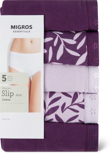 Migros Essentials Better Cotton Damen Slip midi (Farbe: violet, Grösse: XXL)
