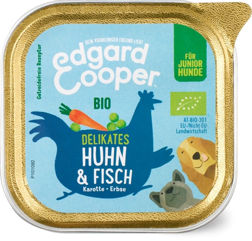 Junior Bio Chicken & fish pâté with carrots and peas