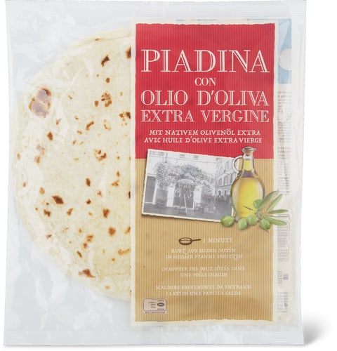 Piadina con olio d'oliva extra vergine