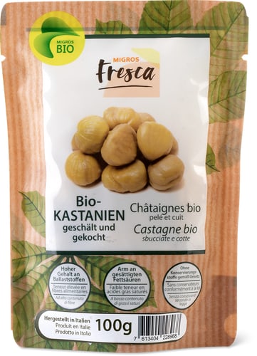Kastanien geschält und gekocht