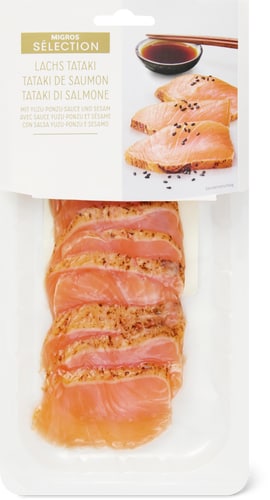 Sélection Salmon Tataki with Yuzu-Ponzu Sauce and Sesame Seeds