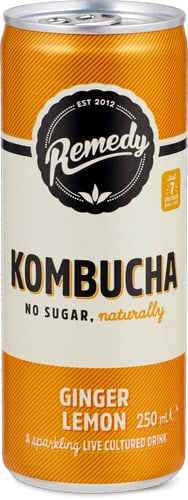 Kombucha Sugar-Free, Natural Ginger & Lemon