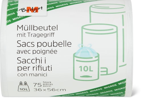 Bin Liners Roll, with Carrying Handle, 10 L