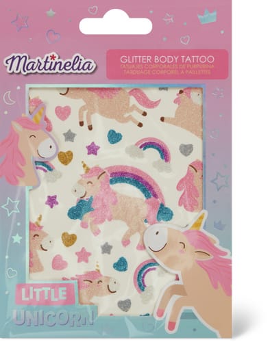 Tatouage à paillettes licorne