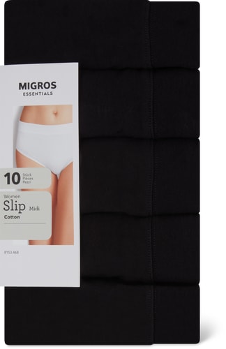 Better Cotton Slip da donna midi (Colore: nero, Taglie: XL)