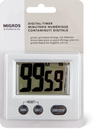 Digital Timer Grey, Silvery, Aluminium, with Magnet and Stand
