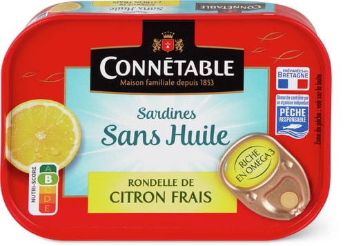 Connétable Sardines Without Oil Slice of Fresh Lemon