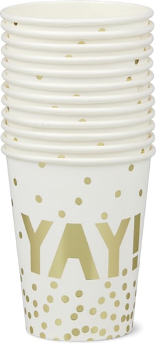 Paper Cups YAY! Gold, 200 ml