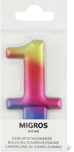 Birthday Candle Number 1 Rainbow