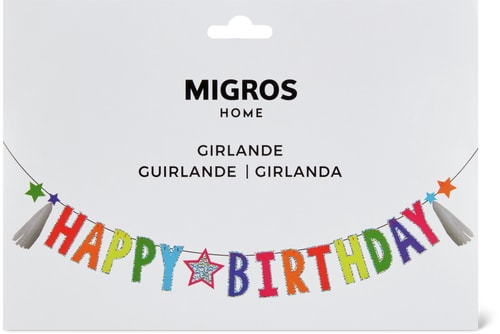 Paper Garland Happy Birthday Colourful