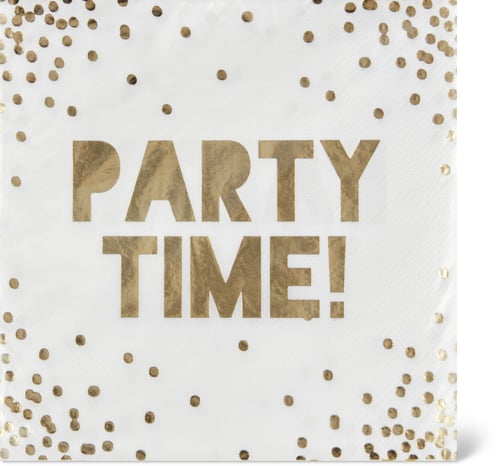 Tovaglioli di carta Party Time Gold 33 x 33 cm