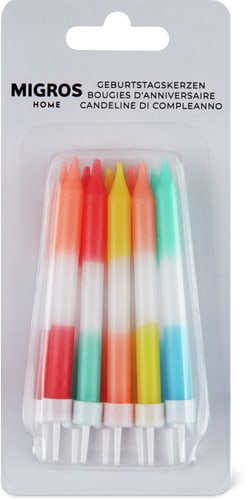 Smooth Birthday Candles Multicoloured