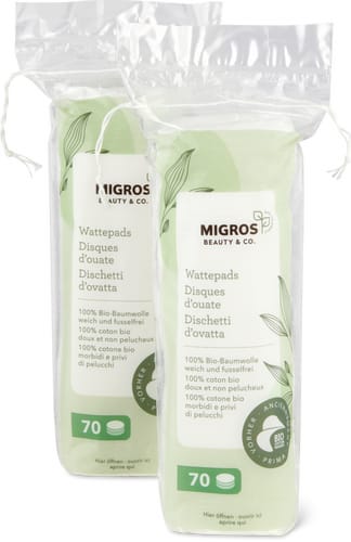 Beauty & Co. Eco Cotton Pads Twin Pack 100% Organic Cotton, Soft & Lint-Free