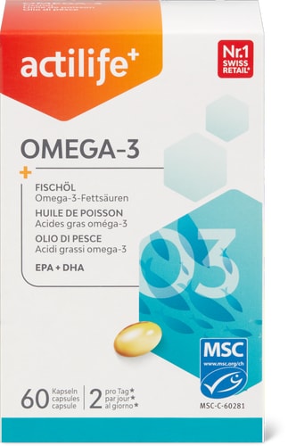 MSC Omega 3 fish oil capsules