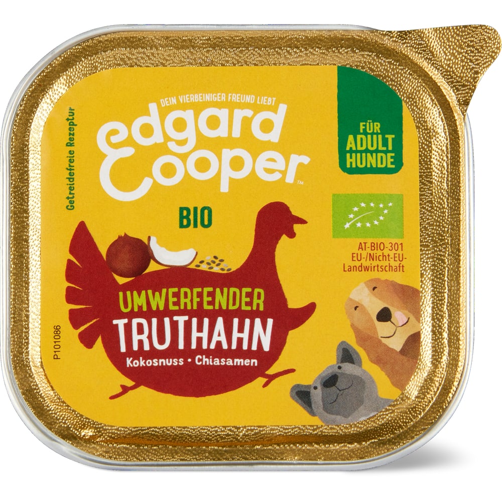 Edgard & Cooper Adult Paté Truthahn Bio, mit Kokosnuss und Chiasamen