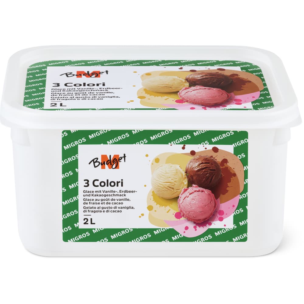 M-Budget 3 Colori Glace Vanille Bourbon, Erdbeer & Schokolade