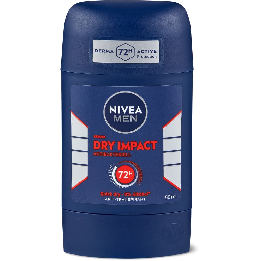 Nivea Men Deo Stick Dry Impact 72h, 0% Alkohol, Anti-Transpirant