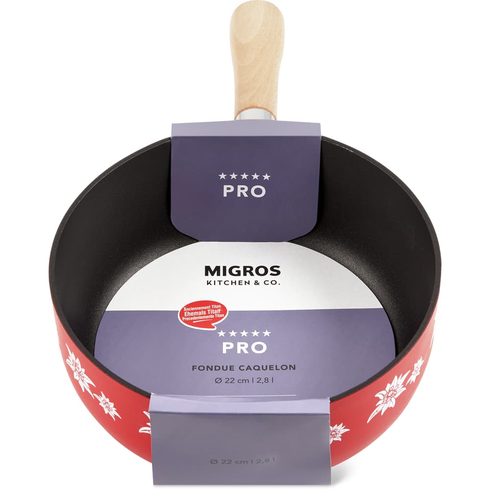 Migros Kitchen & Co. Pro Fondue Caquelon ø 22cm, Edelweißrot