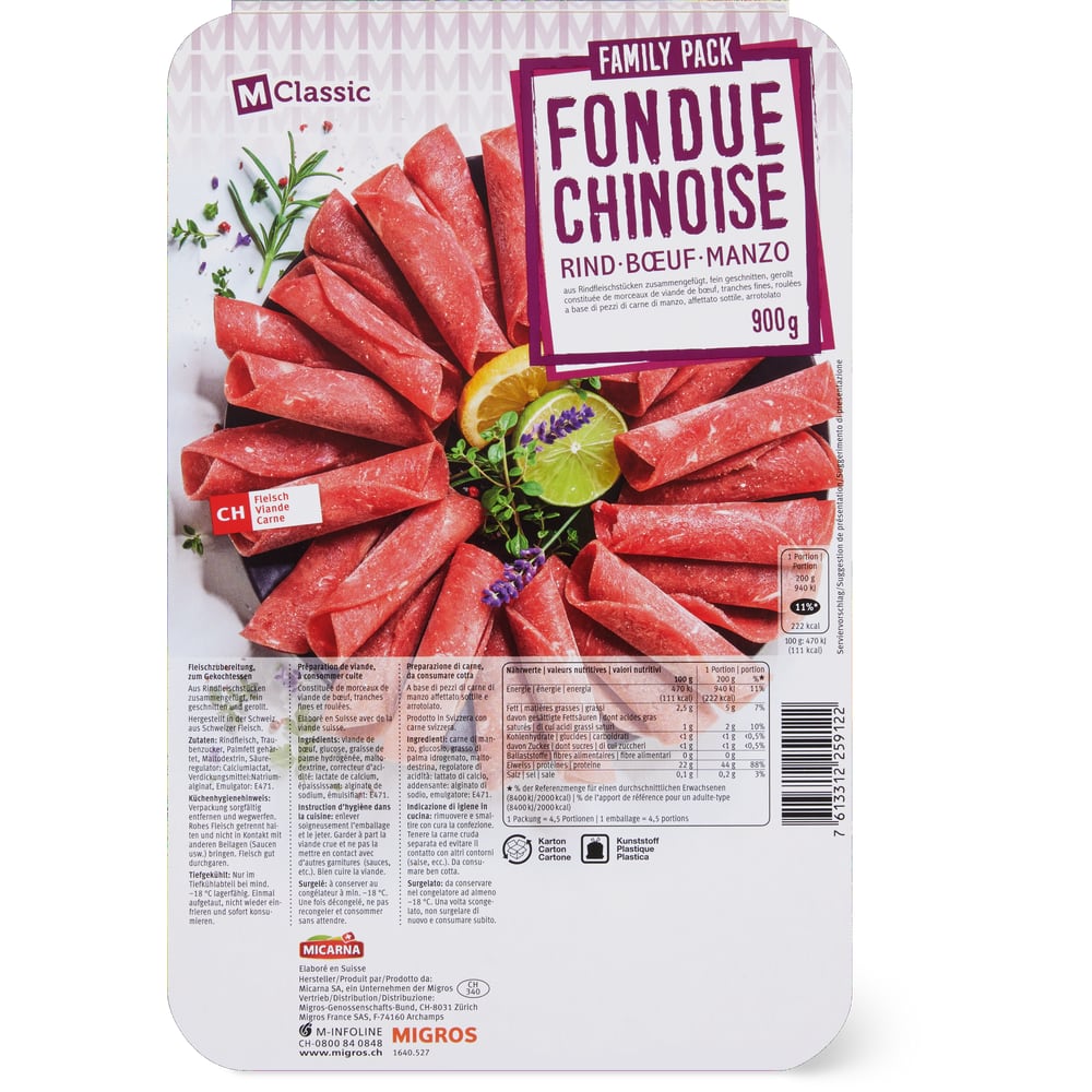 M-Classic Fondue Chinoise gerollt Rind