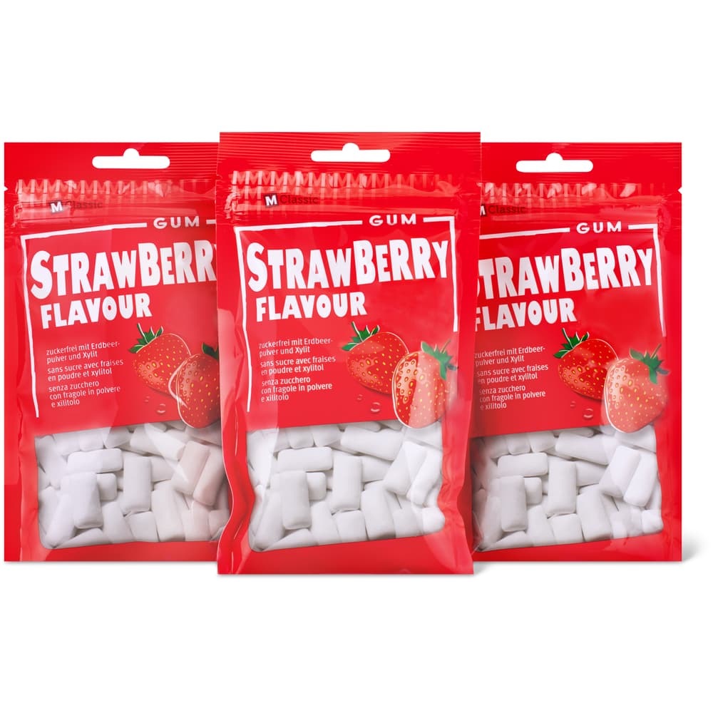 M-Classic Chewing Gum Strawberry , vegan
