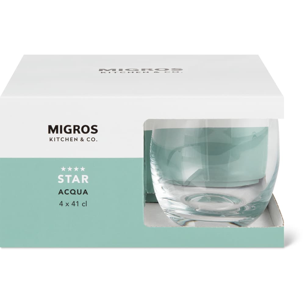 Migros Kitchen & Co. Wasserglas Star Acqua Transparent, 41cl
