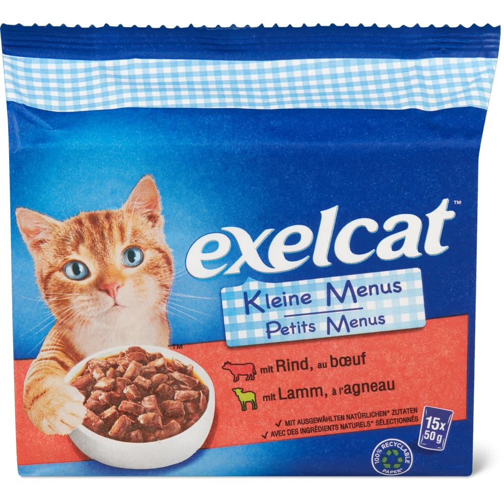 Exelcat Adult Häppchen in Sauce Rind, Lamm und Geflügel