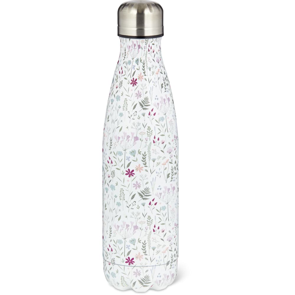 Migros Kitchen & Co. Isolierflasche Blumen, weiss, 450ml