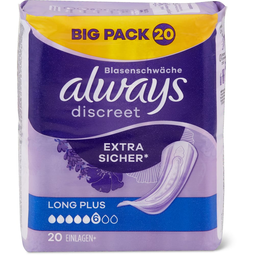 Always Discreet Inkontinenz-Einlagen Long Plus