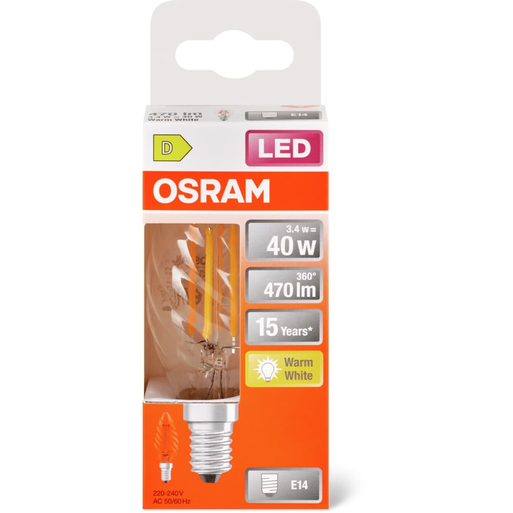 Osram Led Leuchtmittel LED Retrofit CLASSIC BW 40 2700K E14