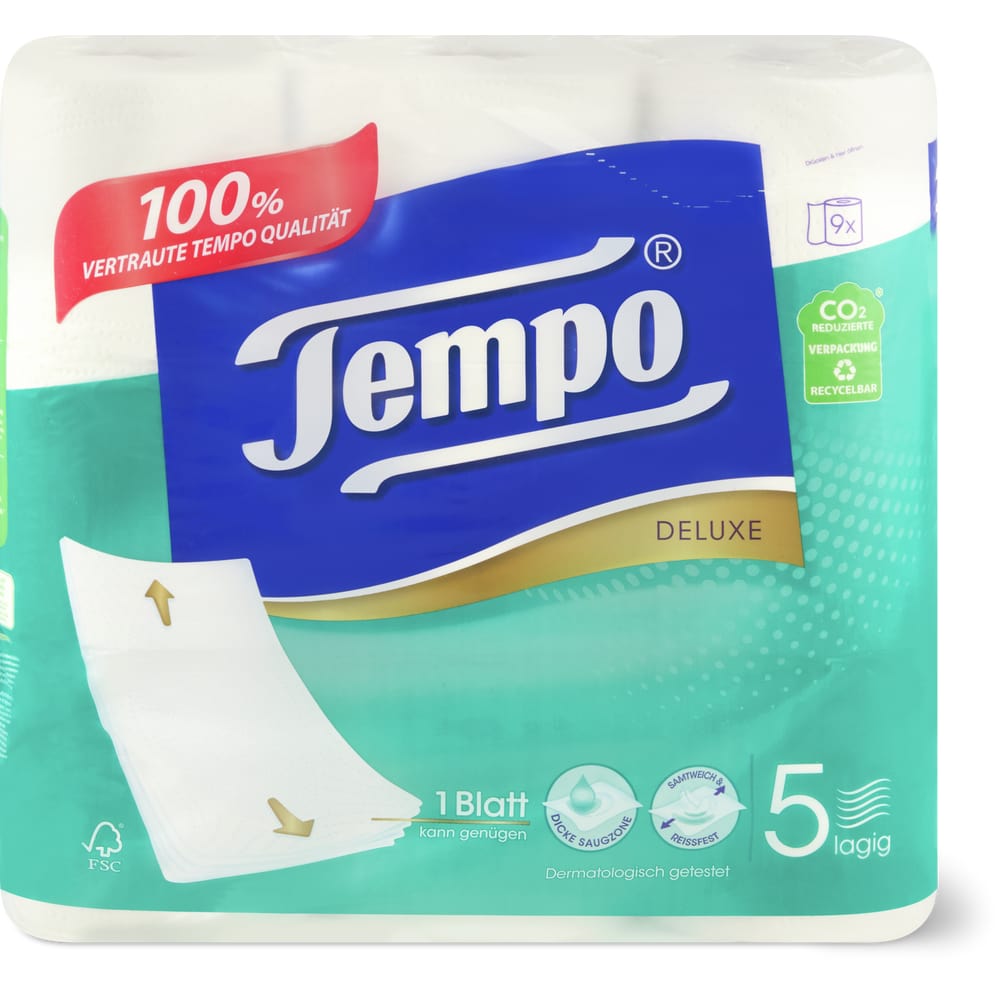 Tempo Deluxe Toilettenpapier 5 Lagig