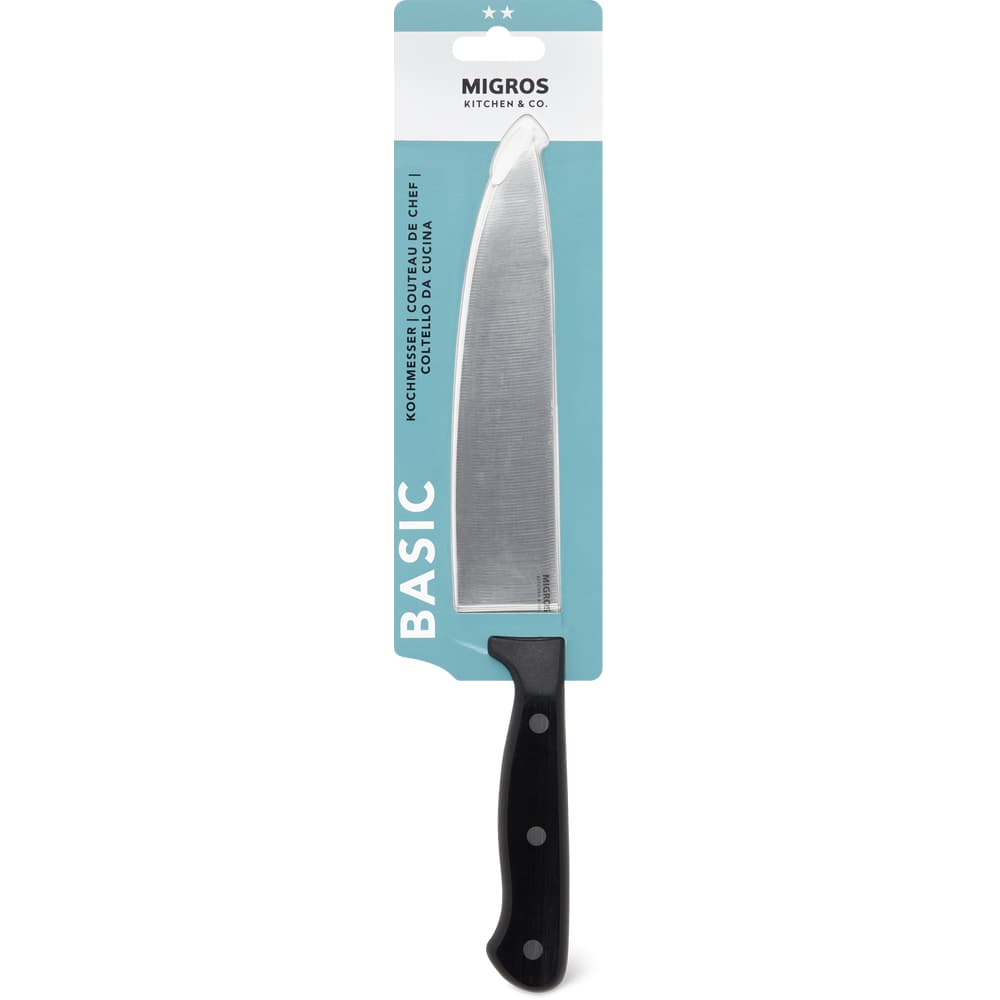 Migros Kitchen & Co. Kochmesser schwarz, Edelstahl, 20 cm