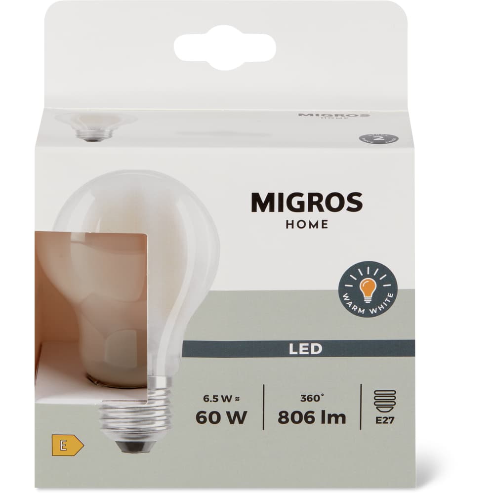 Migros Home Leuchtmittel LED KLAR A 60W E27