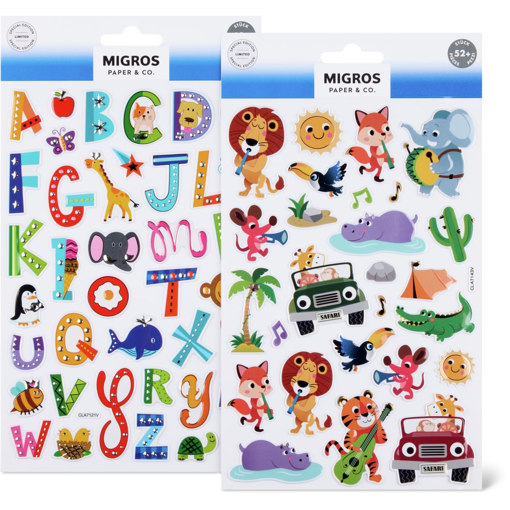 Migros Paper & Co. Sticker Foil, 2 Blatt, Assortiert