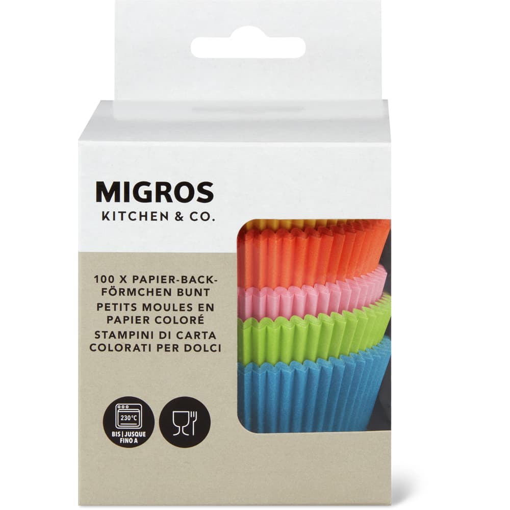 Gifbera Jumbo-Cupcake-Einlagen – 200 Stück, Bunt, Regenbogenfarben, Fettdichtes Papier