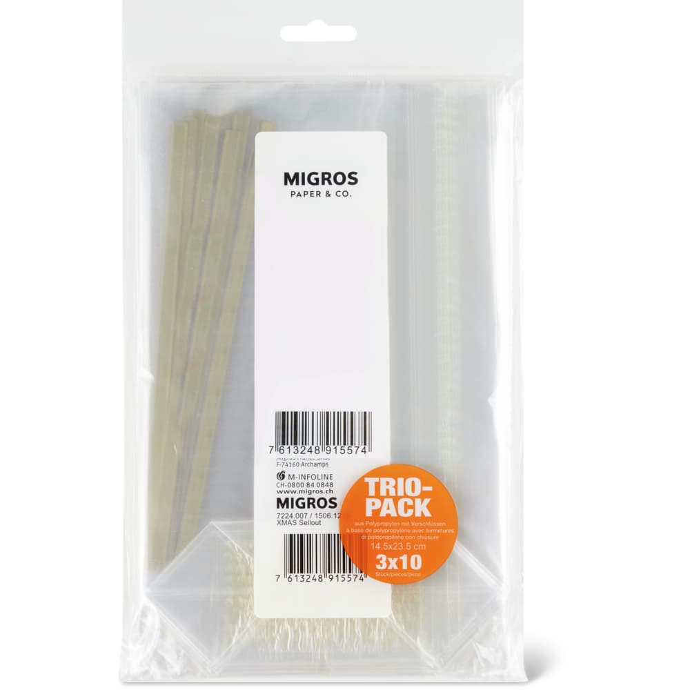 Migros Paper & Co. PP-Beutel transparent 14.5 x 23.5 cm