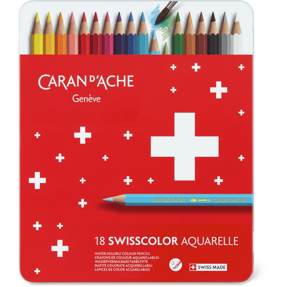 Caran d'Ache Swisscolor Farbstifte wasservermalbar Metallbox