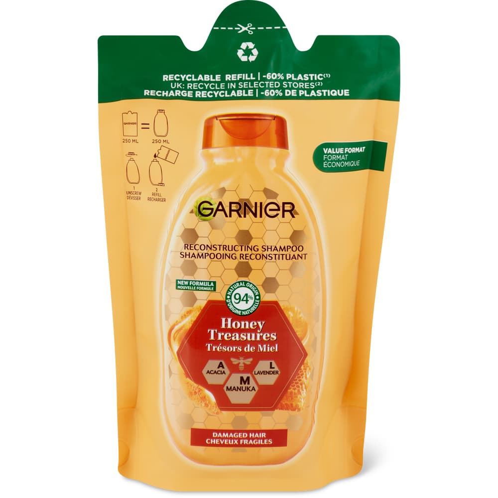 Garnier Ultra Doux Honig Geheimnisse Shampoo geschädigtes Haar, Refill