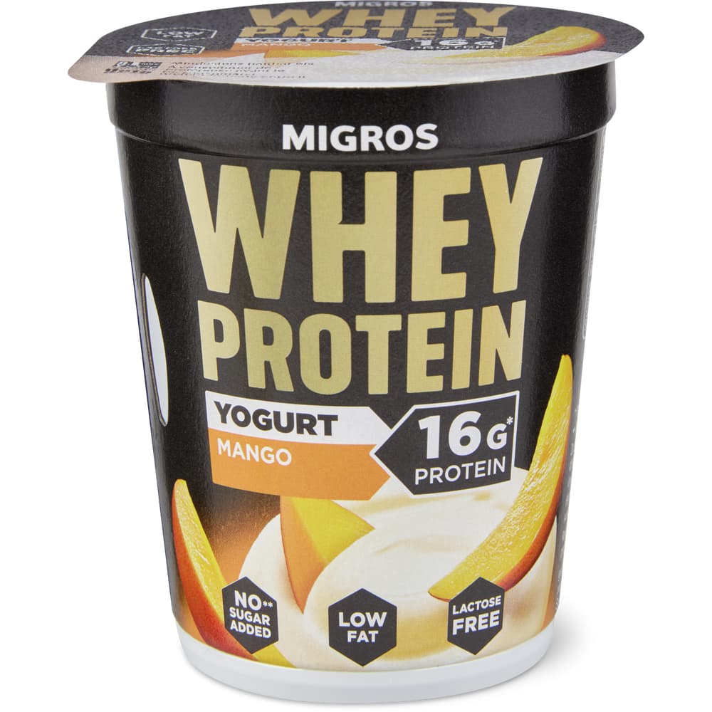 Migros High Protein Whey Joghurt Mango, laktosefrei, ohne Zuckerzusatz