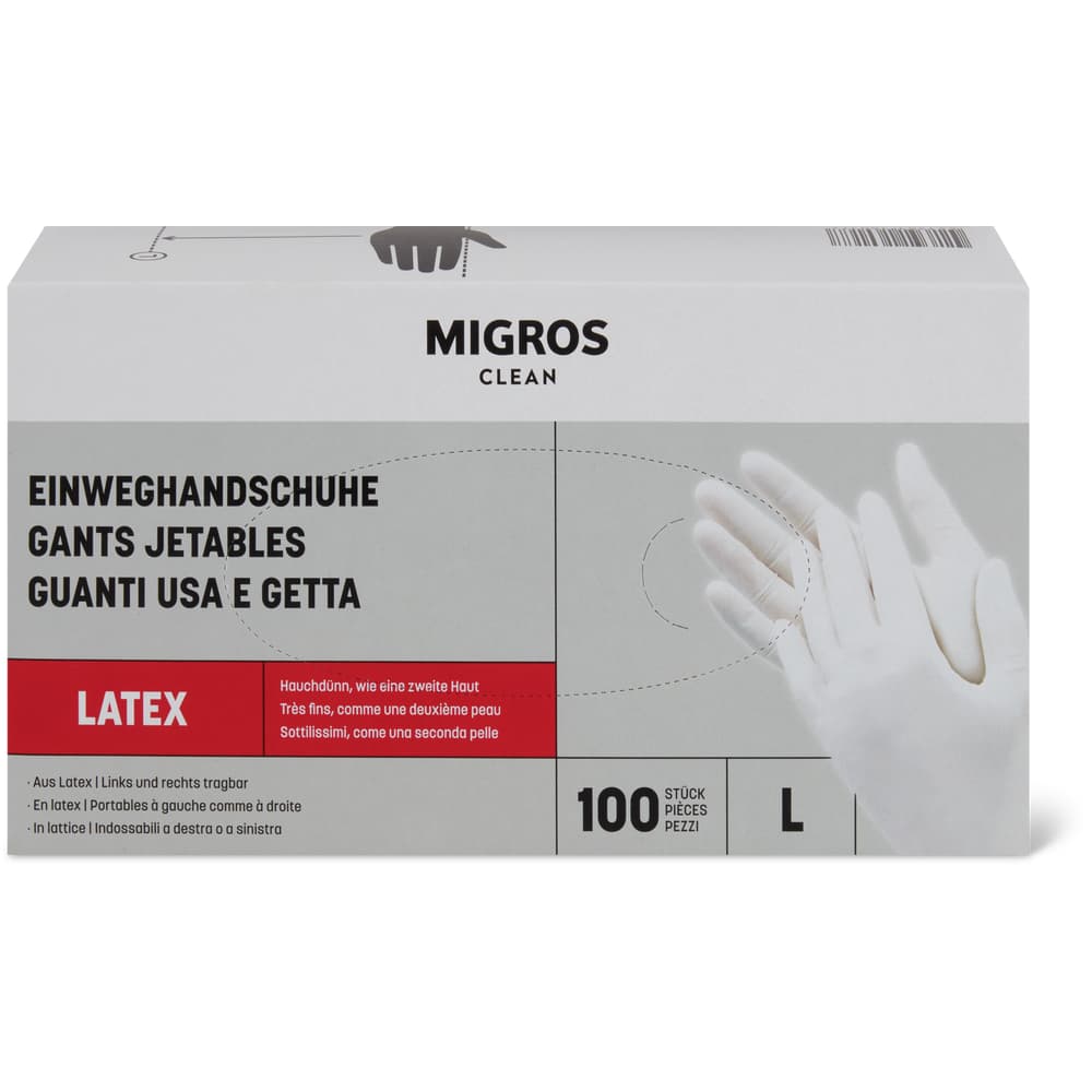 Migros Clean Einweghandschuhe aus Latex Grösse M